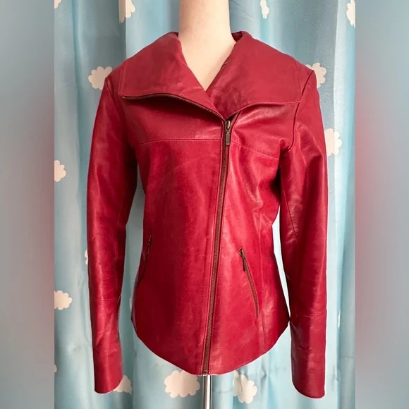 Sticks and Stones red leather jacket - Picture 1 of 5